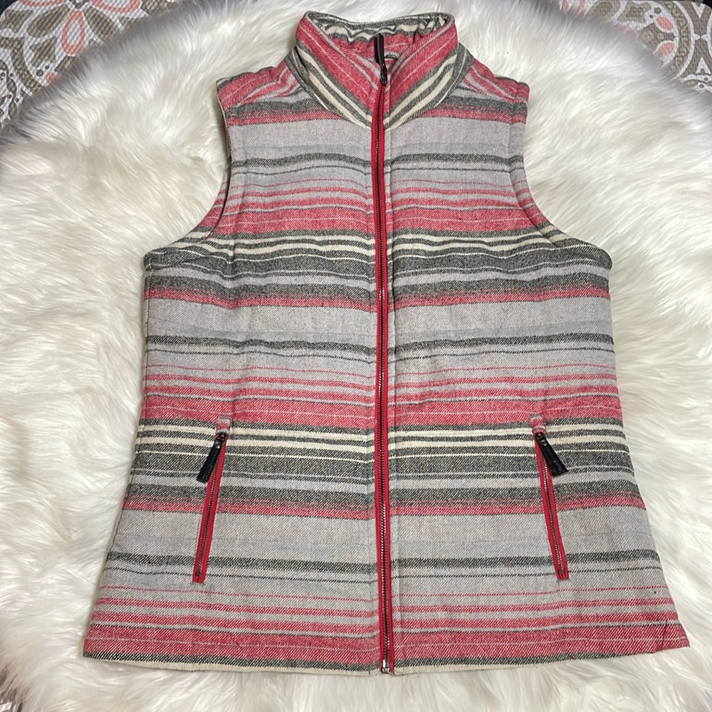 Cruel Denim Flannel Striped Puffer Vest w/Side Pockets -M-#0094